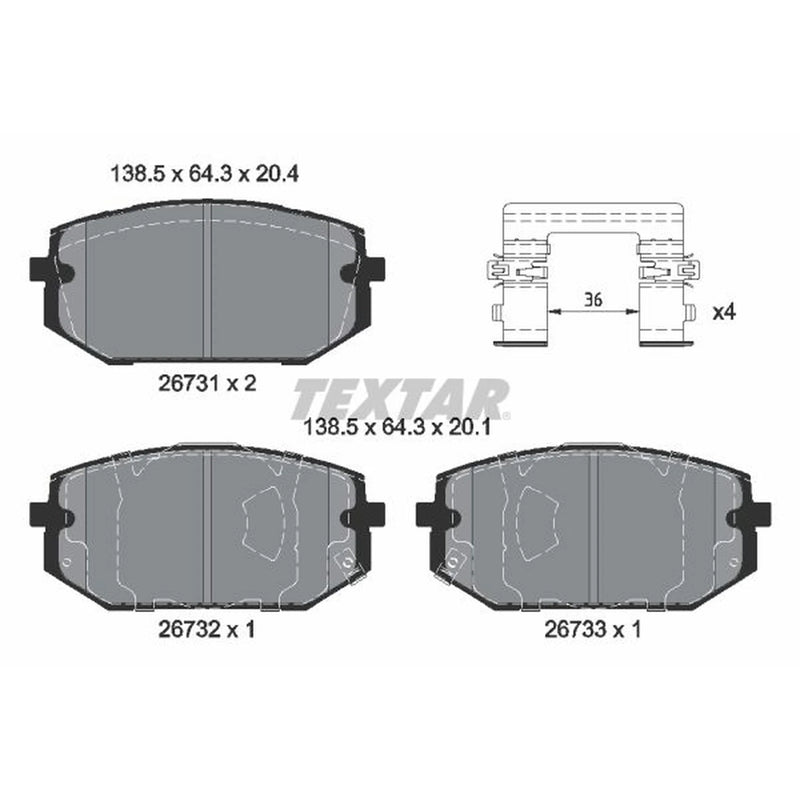 Textar Front Brake Pad Set 2673101
