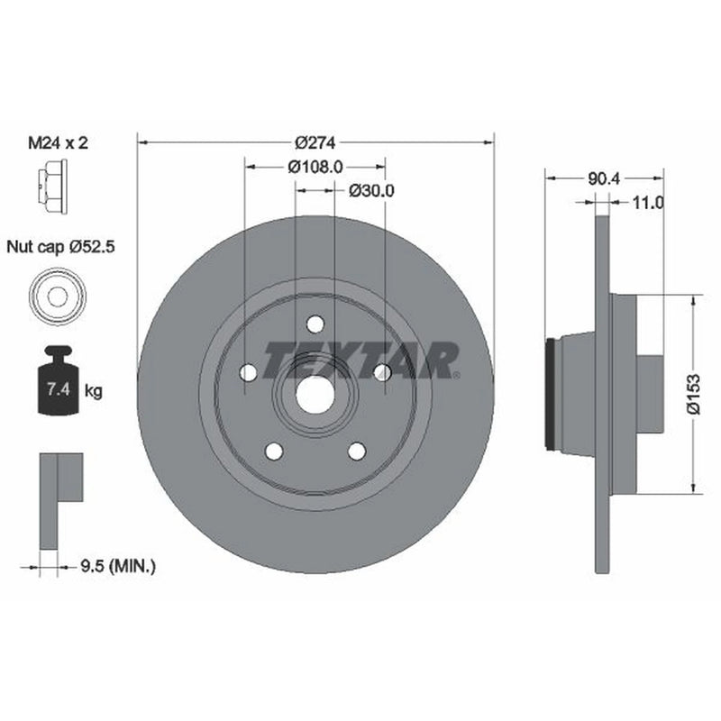 Textar Rear Brake Discs 92196203