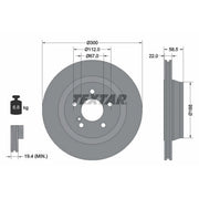 Textar 2 x Internally Vented Rear Brake Discs 92099503