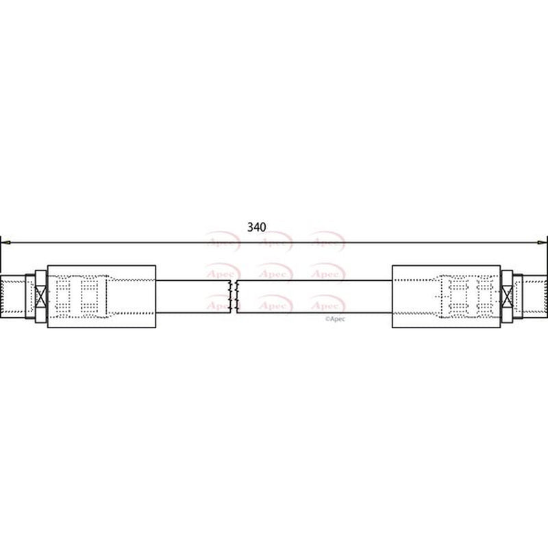 Apec Brake Hydraulic Hose Line Front HOS3701