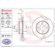Brembo 2 x Internally Vented Front Brake Discs 09.C935.11