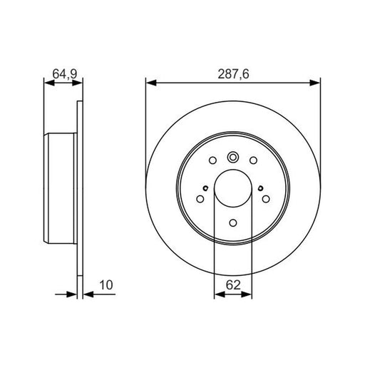 Bosch 2 x Solid Rear Brake Discs 0 986 479 T69