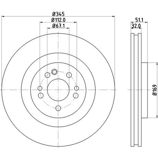 Mintex 2 x Internally Vented Front Brake Discs MDC1467