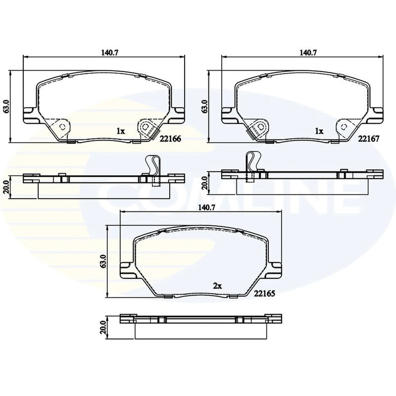 Comline 4 x Front Brake Pad Set CBP32294