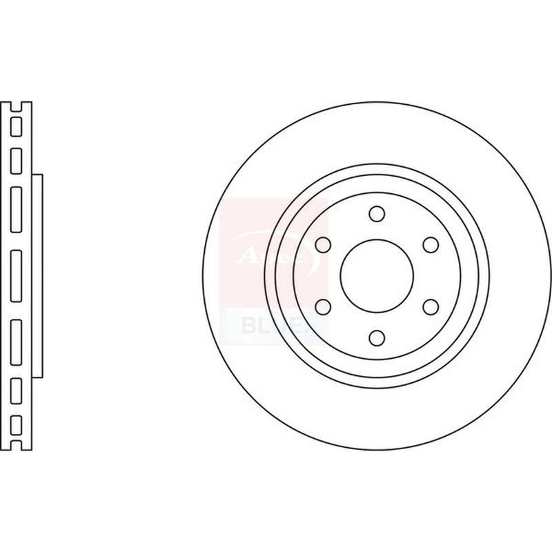 Apec 2 x Vented Front Brake Discs SDK6015