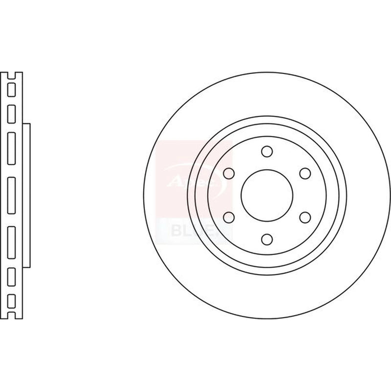 Apec 2 x Vented Front Brake Discs SDK6015