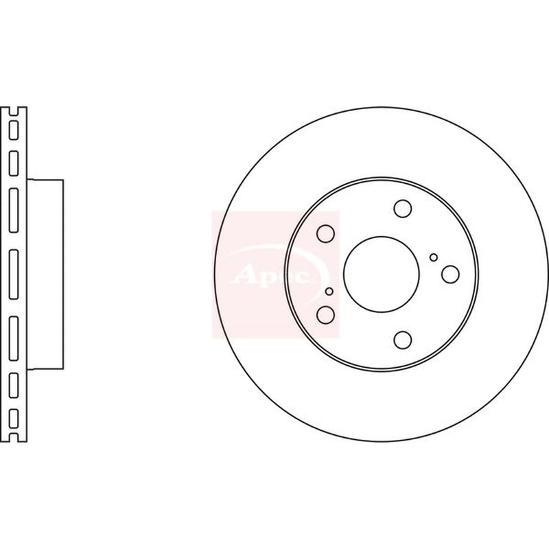 Apec 2 x Vented Front Brake Discs DSK686