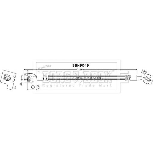 Borg & Beck Brake Hydraulic Hose Line Rear Left BBH9049
