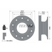 Textar 2 x Internally Vented Brake Discs 93193200