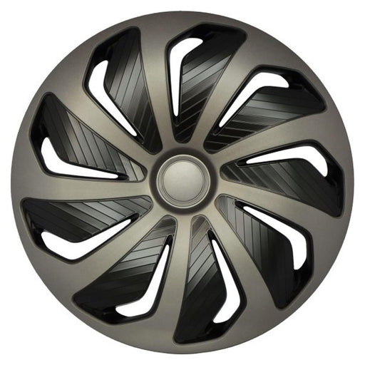 Black & Graphite 16" Set of 4 Car Wheel Trims Hub Caps Versaco  - Town Parts