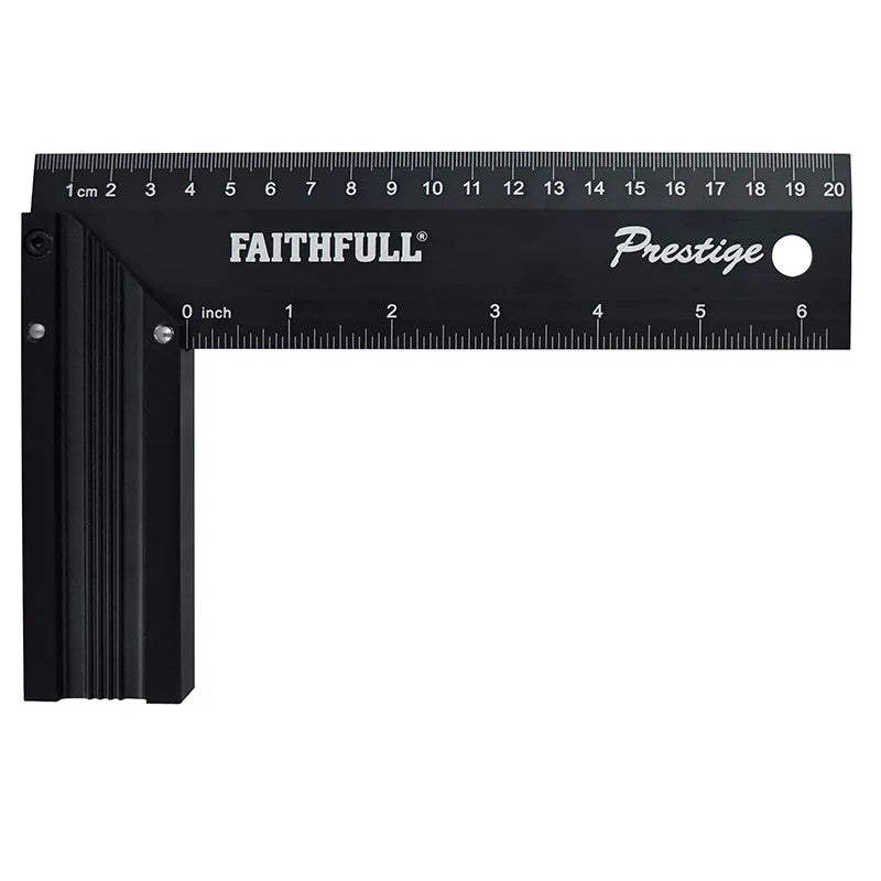 Faithfull Prestige Try Square Black Aluminium 200mm (8in) - FAICS8CNC