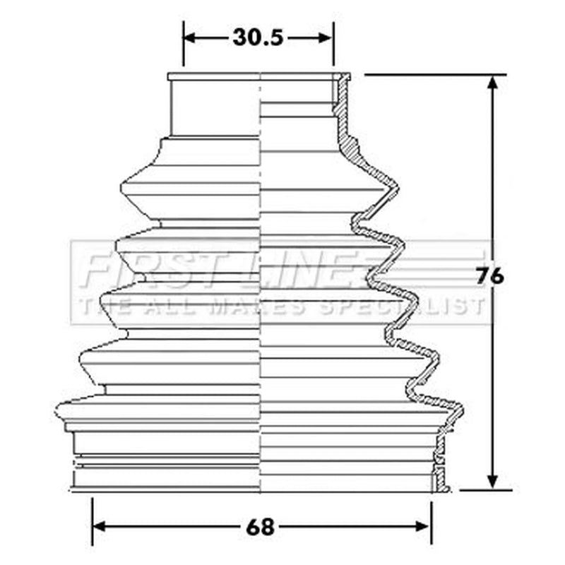 First Line Drive Shaft Bellow Kit Front Left Thermoplast FCB6203