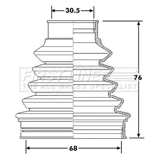 First Line Drive Shaft Bellow Kit Front Left Thermoplast FCB6203