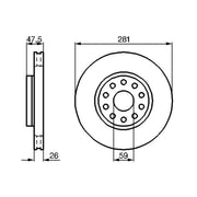 Bosch 2 x Vented Front Brake Discs 0 986 478 460