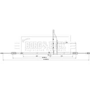 Borg & Beck Handbrake Cable Right Rear BKB3898