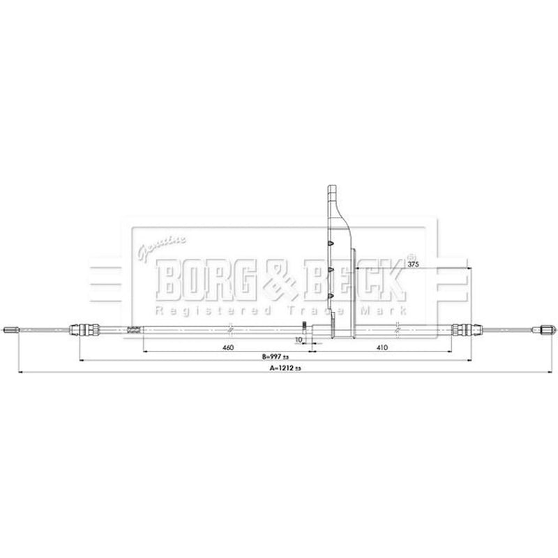 Borg & Beck Handbrake Cable Right Rear BKB3898