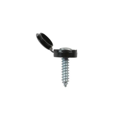 Connect Black Number Plate Flip Top & Screw 5pc - CPL