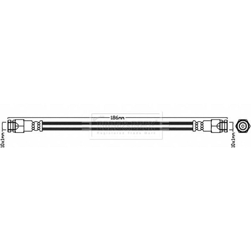 Borg & Beck Brake Hydraulic Hose Line Rear Left BBH8115