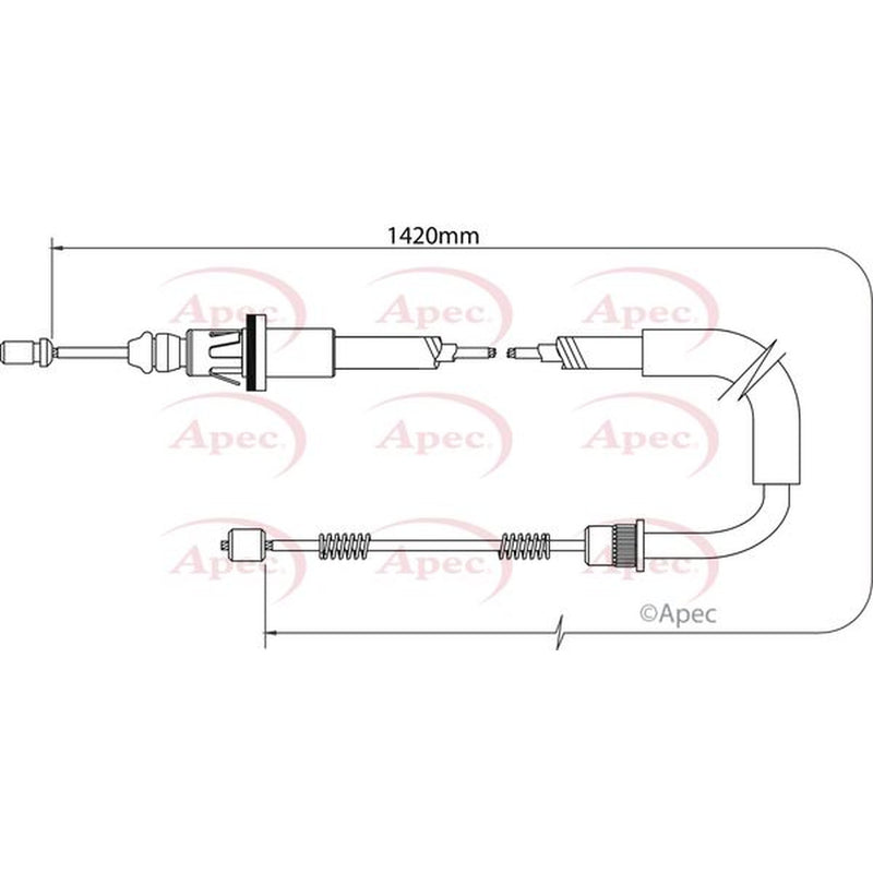Apec Handbrake Cable Left Rear CAB1377