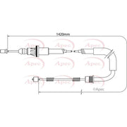 Apec Handbrake Cable Left Rear CAB1377