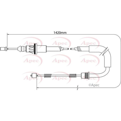 Apec Handbrake Cable Left Rear CAB1377