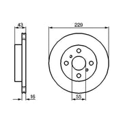 Bosch 2 x Vented Front Brake Discs 0 986 478 491