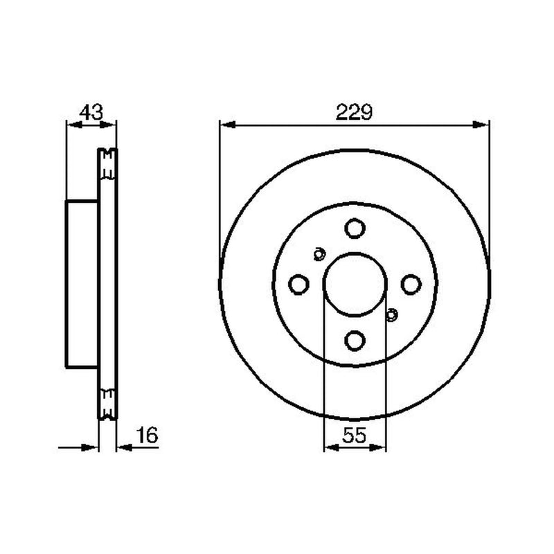 Bosch 2 x Vented Front Brake Discs 0 986 478 491