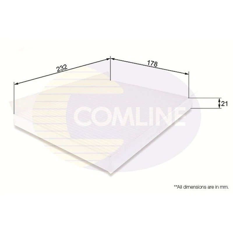 Comline Cabin Air Filter (Pollen Filter) EKF103