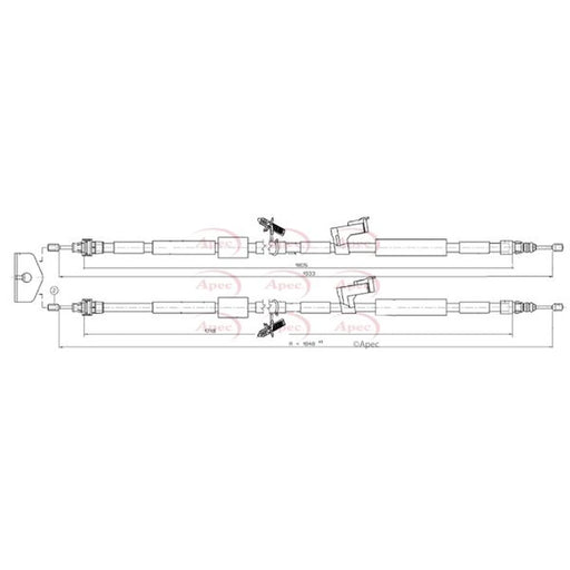 Apec Handbrake Cable Left Rear CAB1315