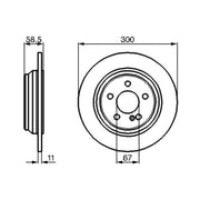 Bosch 2 x Solid Rear Brake Discs 0 986 478 472