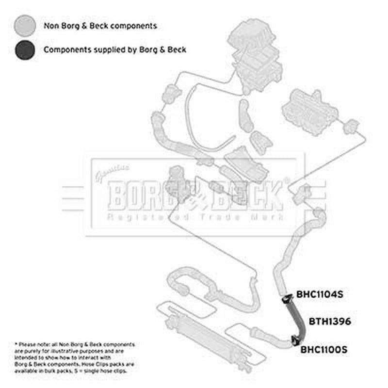 Borg & Beck Intercooler Turbo Charge Air Hose BTH1396
