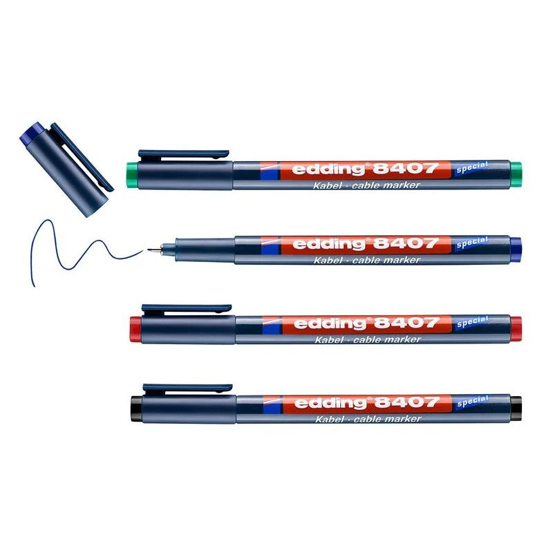 edding 8407/4 S Cable Marker Set, 4 Piece - 4-8407-4