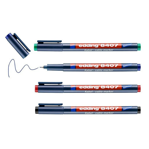 edding 8407/4 S Cable Marker Set, 4 Piece - 4-8407-4