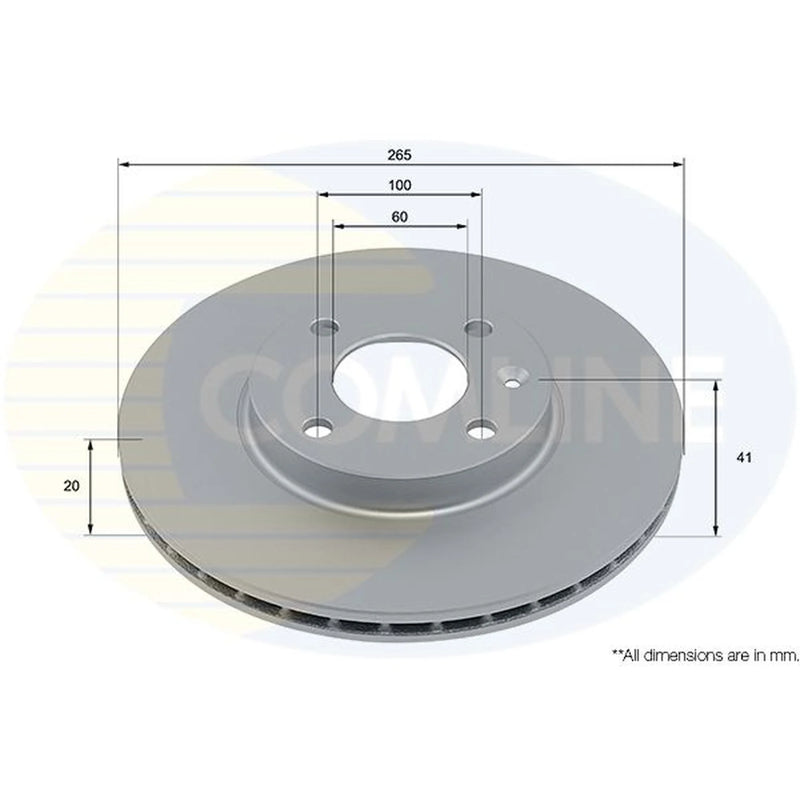 Comline 2 x Internally Vented Front Brake Discs ADC2809V