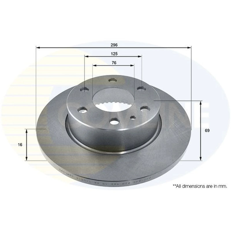 Comline 2 x Solid Rear Brake Discs ADC1842