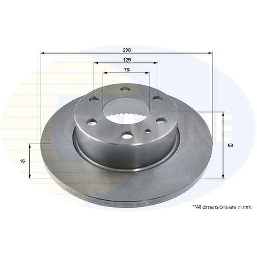 Comline 2 x Solid Rear Brake Discs ADC1842