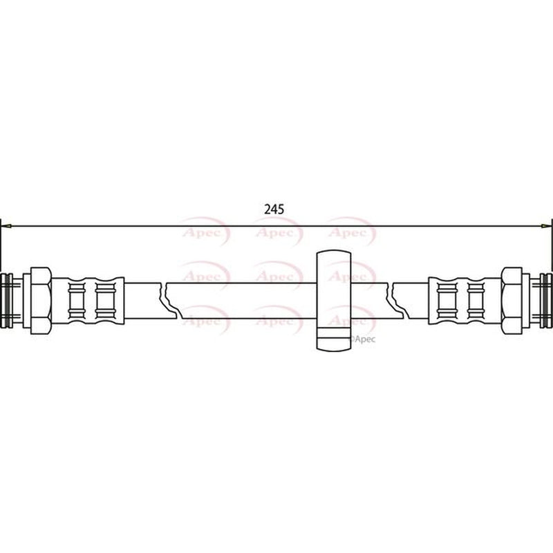 Apec Brake Hydraulic Hose Line Rear HOS3397