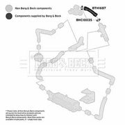 Borg & Beck Intercooler Turbo Charge Air Hose BTH1687