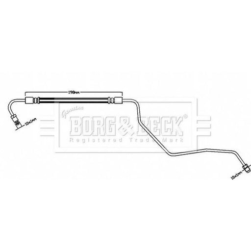 Borg & Beck Brake Hydraulic Hose Line Rear BBH8539
