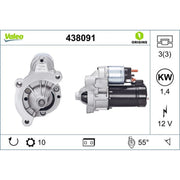 Valeo Starter Motor 12V 1.4kW 10 Teeth 438091
