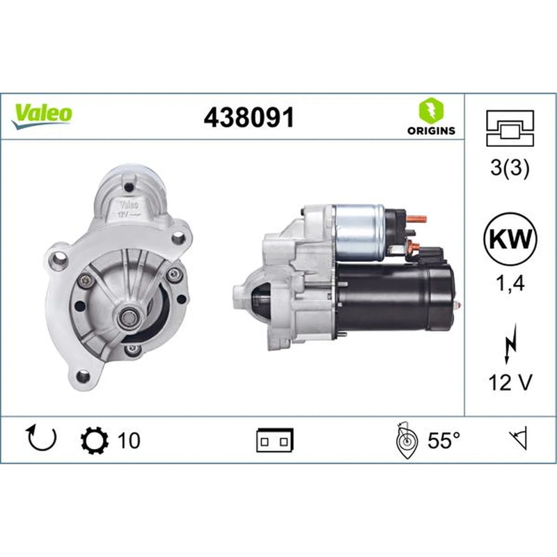 Valeo Starter Motor 12V 1.4kW 10 Teeth 438091