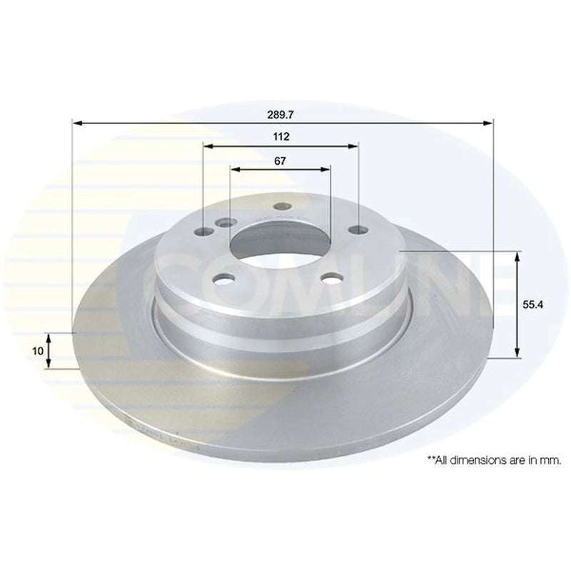 Comline 2 x Solid Rear Brake Discs ADC1635