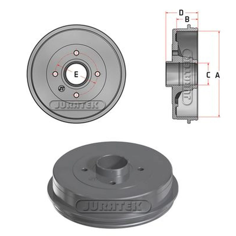 Juratek Brake Drum Assembly Rear JDR067