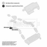 Borg & Beck Intercooler Turbo Charge Air Hose BTH1553
