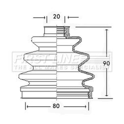 First Line Drive Shaft Bellow Kit Front Left FCB2231