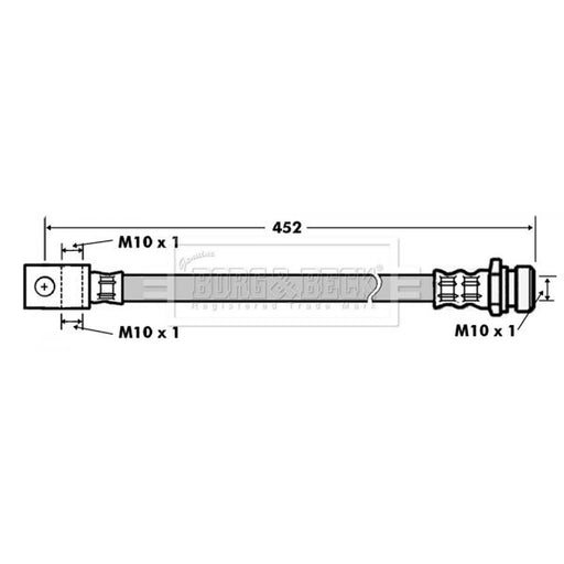 Borg & Beck Brake Hydraulic Hose Line Rear Left BBH7157