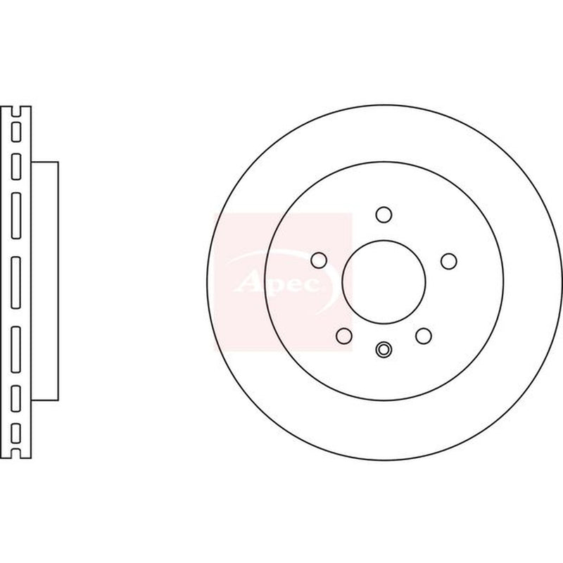 Apec 2 x Vented Rear Brake Discs DSK2748
