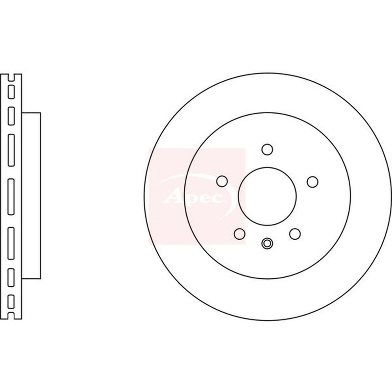 Apec 2 x Vented Rear Brake Discs DSK2748