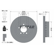 Textar 2 x Two-Piece Front Brake Disc Brake Discs 92269725
