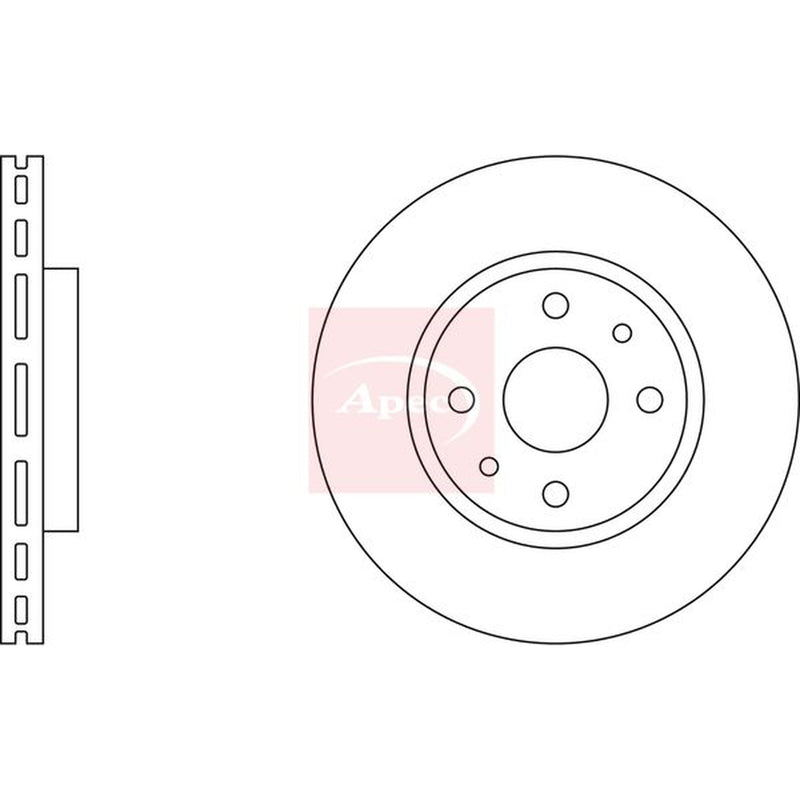 Apec 2 x Vented Front Brake Discs DSK822